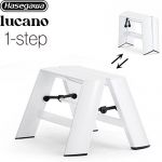 長谷川工業 lucano ルカーノ はしご・脚立 1-step（1段） 最大使用質量：100kg  ホワイト 【特別配送】【代引不可】 ≪ML1.0-1(WH)≫