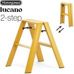 長谷川工業 lucano ルカーノ はしご・脚立 2-step（2段） 最大使用質量：100kg  マスタードイエロー 【直送 代引・時間指定 不可】 ≪ML2.0-2(MY)≫