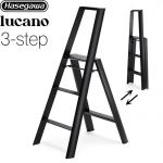 長谷川工業 lucano ルカーノ はしご・脚立 3-step（3段） 最大使用質量：100kg  ブラック 【直送 代引・時間指定 不可】 ≪ML2.0-3(BK)≫