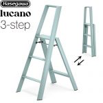 長谷川工業 lucano ルカーノ はしご・脚立 3-step（3段） 最大使用質量：100kg  ダスティミント 【直送 代引・土日祝配送・時間指定 不可】≪ML2.0-3(DM)≫