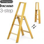 長谷川工業 lucano ルカーノ はしご・脚立 3-step（3段） 最大使用質量：100kg  マスタードイエロー 【直送 代引・時間指定 不可】 ≪ML2.0-3(MY)≫