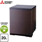 三菱 グラン・ペルチェ ペルチェ式電子冷蔵庫 冷蔵庫 片開きタイプ 左開き 20L  ダークブラウン 扉：木目調 【特別配送】【設置・リサイクル希望の場合は代引不可】 ≪RK-20K3-LM≫