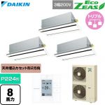  ダイキン EcoZEAS エコジアス 業務用エアコン 天井埋込カセット形 エコ・ダブルフロー 標準タイプ P224形 8馬力相当  フレッシュホワイト 【直送 代引・土日祝配送 不可】 ≪SZRG224CM-F≫