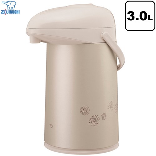 象印 押すだけポット（ガラス） ガラスマホービン ガラスエアーポット 容量：3.0L  マットベージュ ≪AB-RC30-CM≫