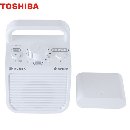 東芝 AUREX テレビ用ワイヤレススピーカー オーディオ 無線モノラルタイプ 声くっきりモード搭載  ホワイト 【メーカー直送品】【代引・日祝配送・時間指定 不可】 ≪AX-WST10(W)≫