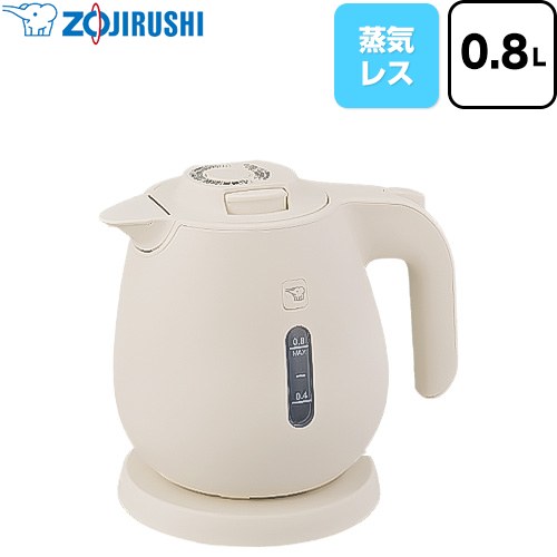 象印 電気ケトル 電気ケトル・ポット フローアシスト構造 容量：0.8L(800ml)  エクリュ ≪CK-JA08(WZ)≫