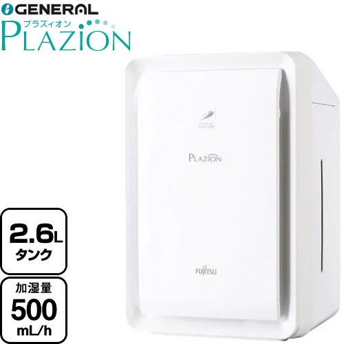 株式会社ゼネラル PLAZION プラズィオン 空間除菌脱臭機 加湿除菌脱臭機 適用床面積：【脱臭・プラズマイオン】20畳（発生源の量による） 、【加湿】木造8.5畳／プレハブ14畳  ホワイト ≪DAS-303R-W≫
