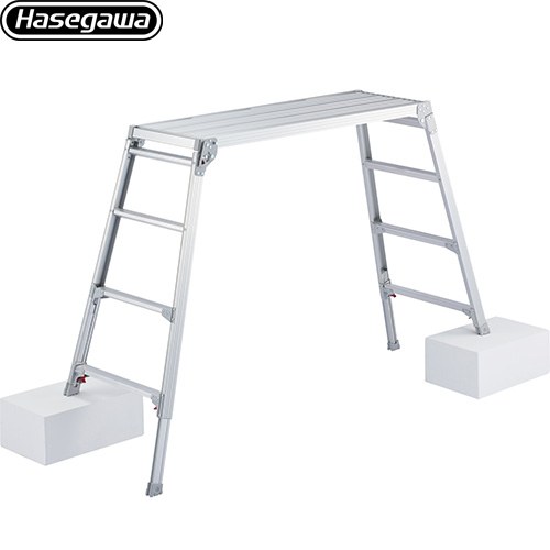 長谷川工業 はしご・脚立 脚部伸縮足場台 幅広タイプ 最大使用質量：100kg  【特別配送】【代引不可】 ≪DRSW-1200c≫