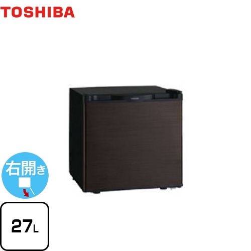 【特別配送】 東芝 冷蔵庫 1ドア冷蔵庫 右開きタイプ 容量27L ブラウン 【代引不可】≪GR-HB30PA-TS≫